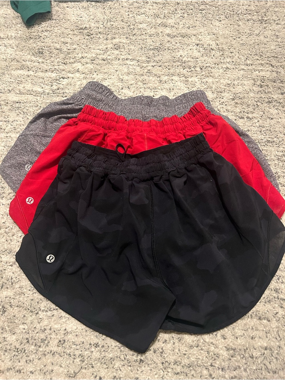 lululemon athletica Women's Athletic Shorts - Black, Red, Gray - Picture 1 of 2